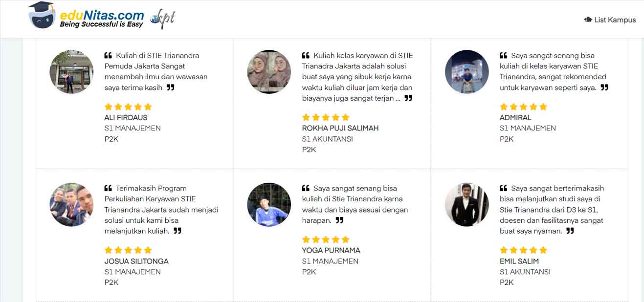 Testimoni-STIE-Trianandra Testimoni-STIE-Trianandra