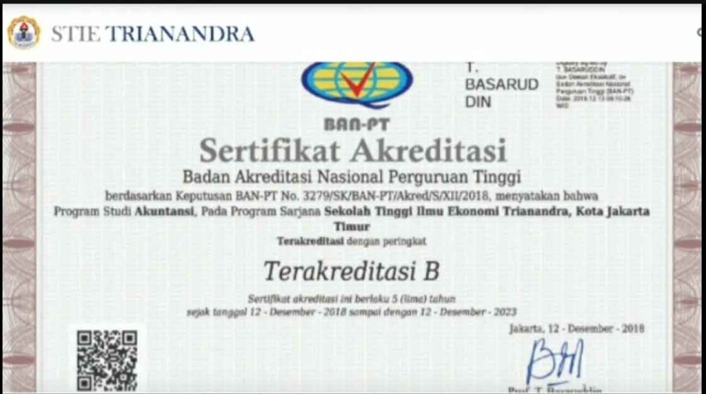 akreditasi-STIE-Trianandra